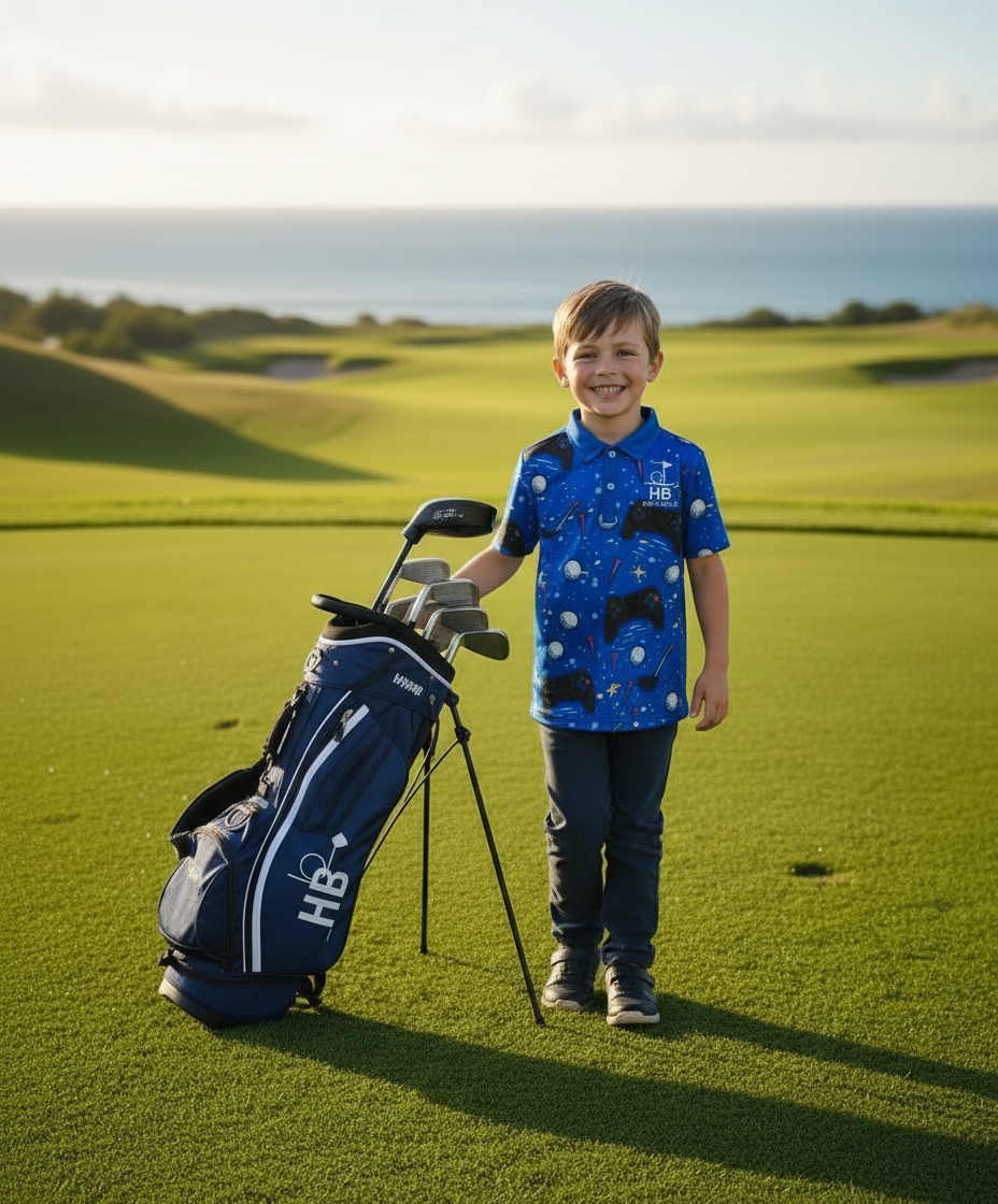 Electric Blue Gaming Golf Polo