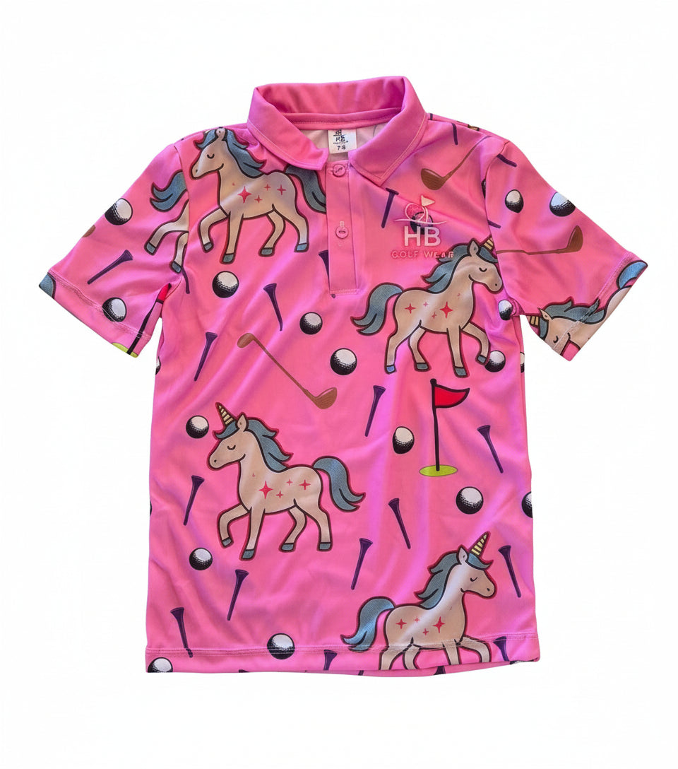 Magic Unicorn Pink Golf Shirt