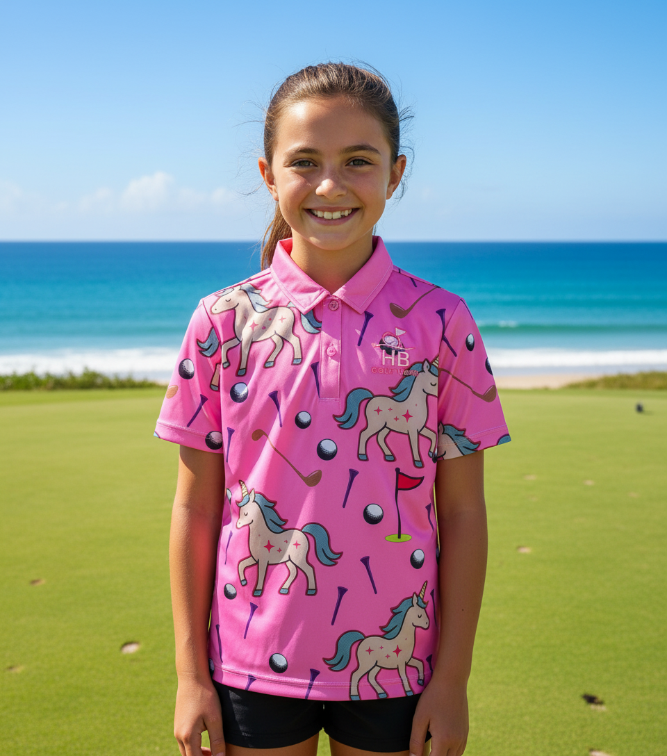 Magic Unicorn Pink Golf Shirt